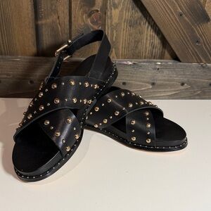 Elegant Black Studded Sandals